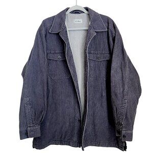 LL Bean Shacket‎ Shirt Jacket Mens Large Wide Wale Corduroy Quilted Terry Lined